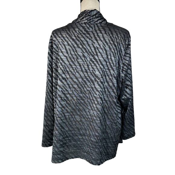 Chico’s SZ 3 (X-Large) Malley Open-Front Jacket Draped Long Sleeve Stretch Multi - Picture 4 of 7